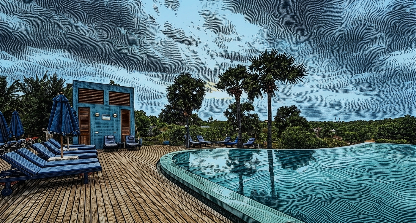 Eco spa resort pool and deck